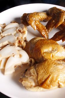 Marinated Chicken Leg, Wing And Squid Stock Image Marinated Chicken Leg, Wing And Squid Stock Image