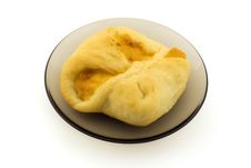 Russian Vatrushka Pie On A Plate, Isolated Stock Image Russian Vatrushka Pie On A Plate, Isolated Stock Image