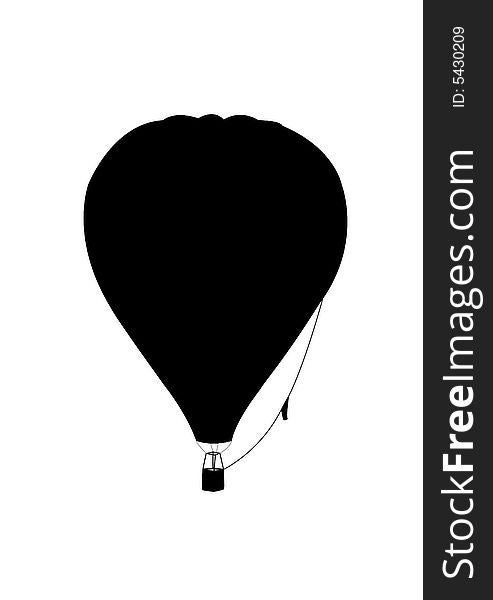 Black silhouettes of the balloon on white background