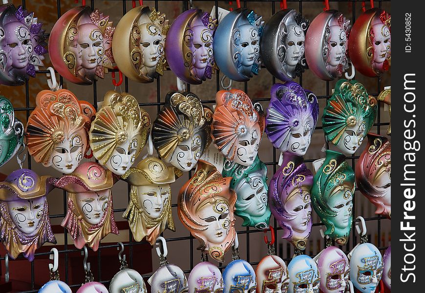 Venetian masks in the street shop in Venice, Italy