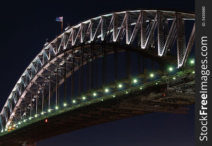Nightshot of Harbour bridge in Sydney, Australia