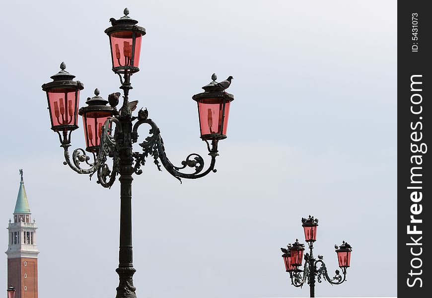 Street lamps near San Marco in Venice, Italy. Street lamps near San Marco in Venice, Italy