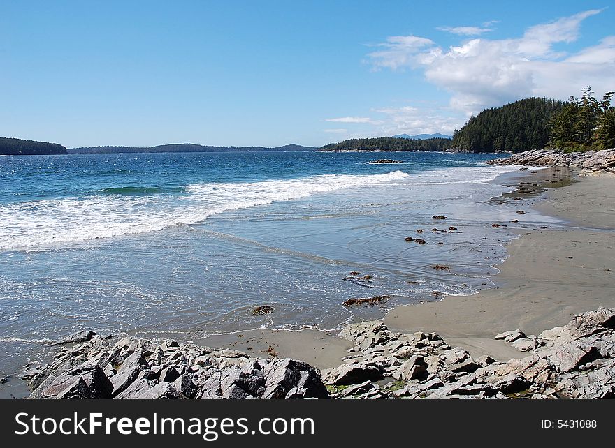 View of combers beach, vancouver island, british columbia, canada