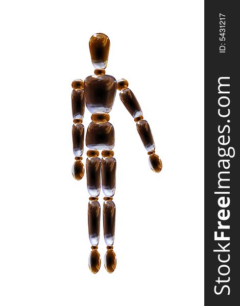 A glass doll isolated on a background