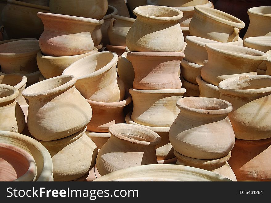 Clay pots retro stile, hand work