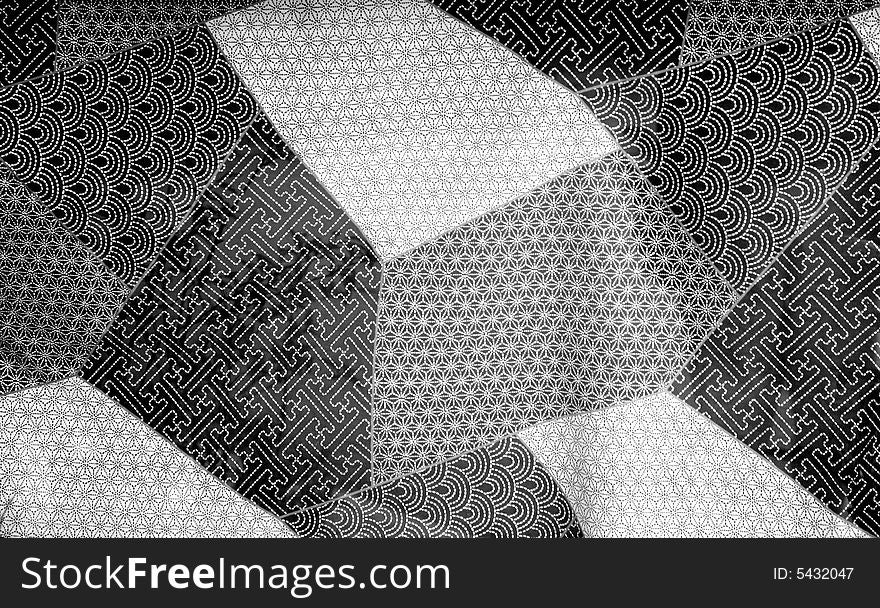 Fabric pattern detail in black and white