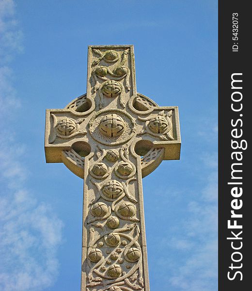 Stone cross on Wisbech First World War memorial. Stone cross on Wisbech First World War memorial