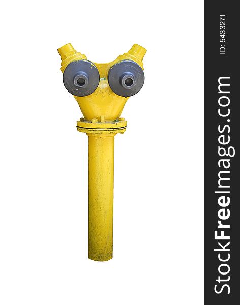 Isolated image of yellow Israeli fire hydrant. Isolated image of yellow Israeli fire hydrant.