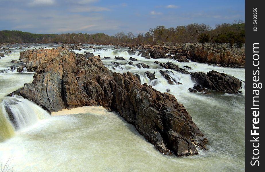 Beautiful waterfalls of the Potomac River.