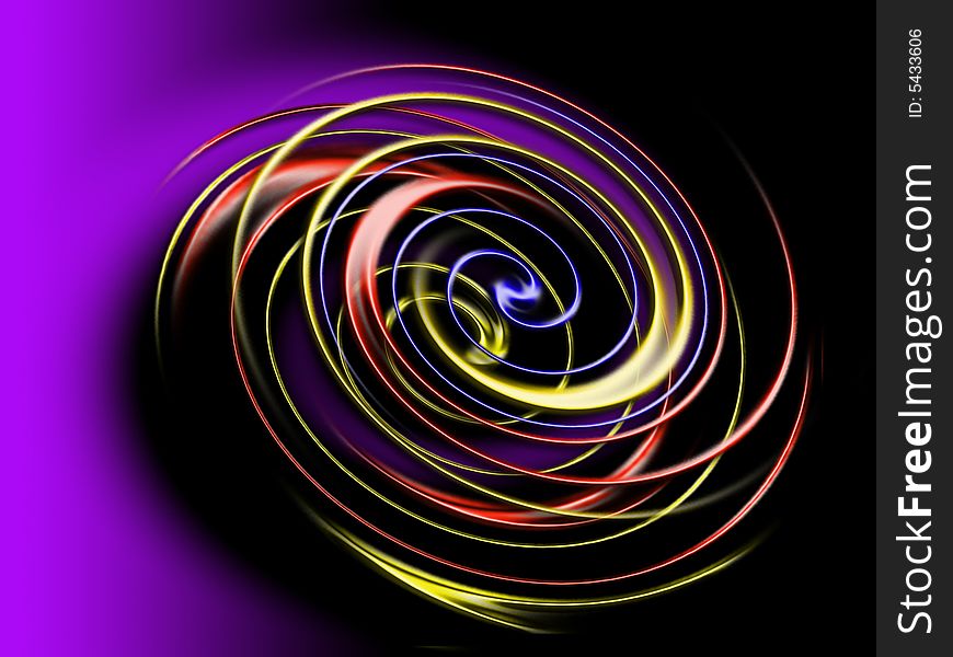 Multicolored spiral on black-violet background. Multicolored spiral on black-violet background