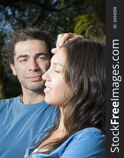 Black Man Caress White Woman Hair Couple in Love Stock Photo  Image of  european black 91946468