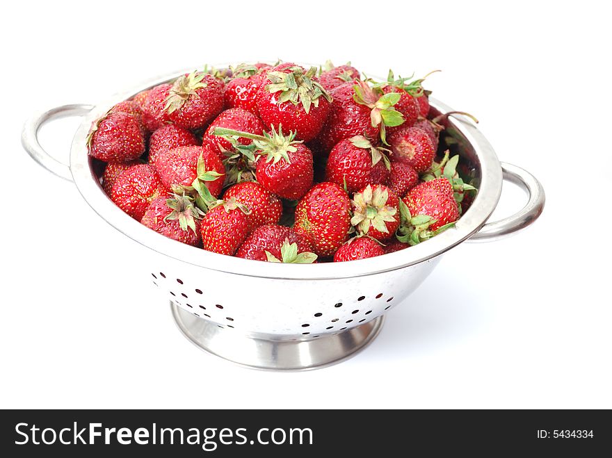 Fresh strawberries isolated on white