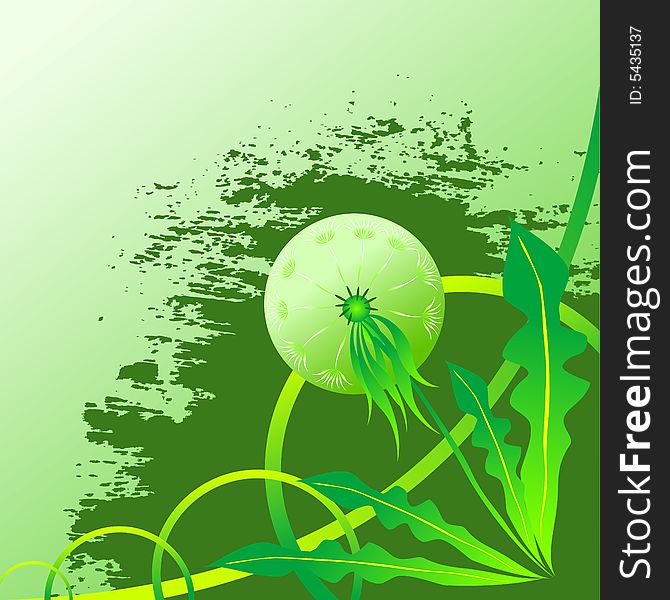 Vector Background With Dandelion