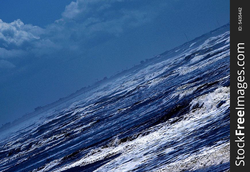 Beautiful sky and sea waves