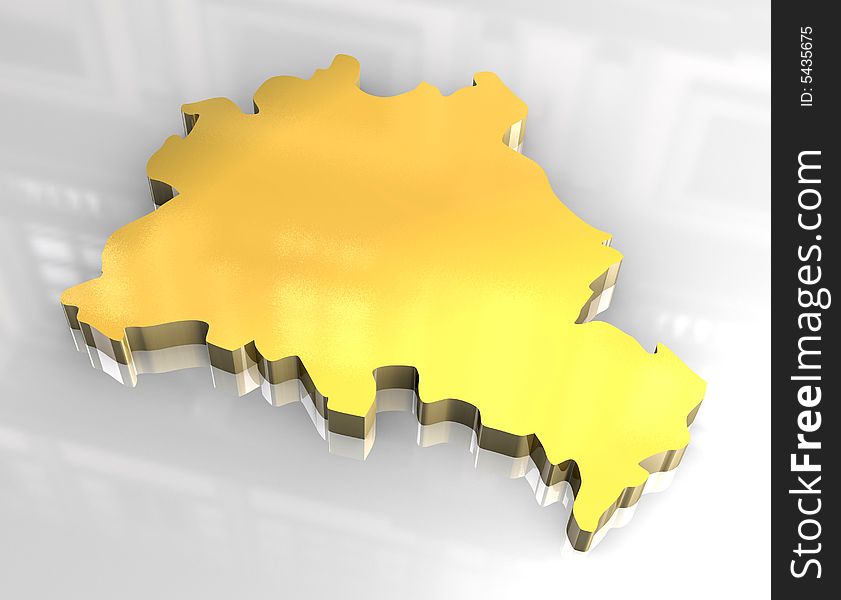 3d Golden Map Of Berlin