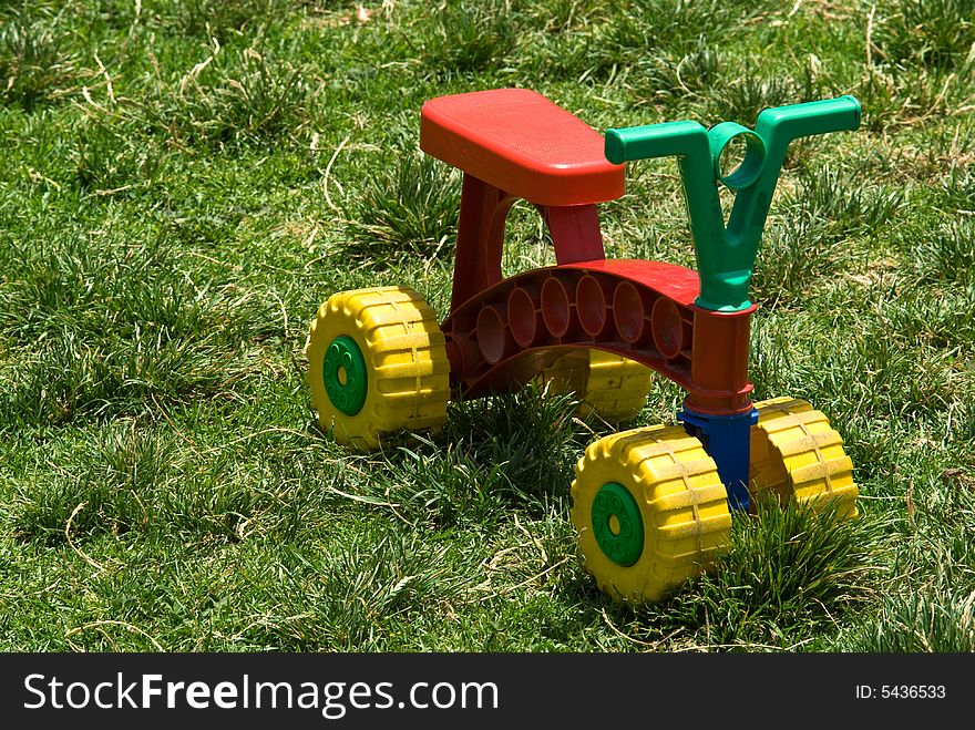 A kid toy on summer grass. A kid toy on summer grass