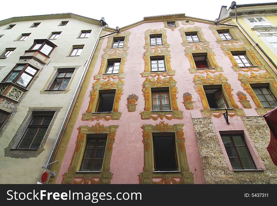 The old houses in Innsbruck. Austria.