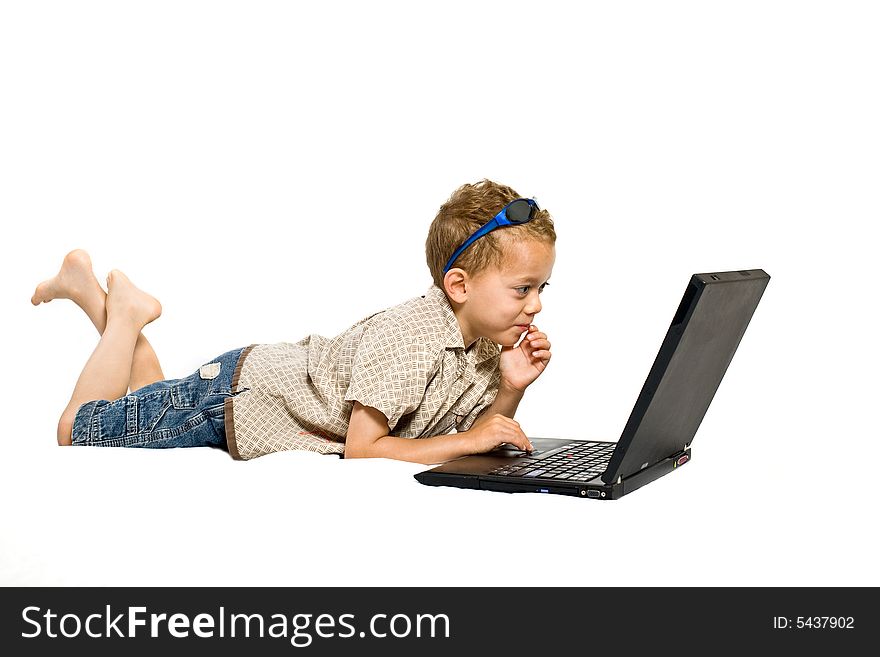 Young Boy With Laptop