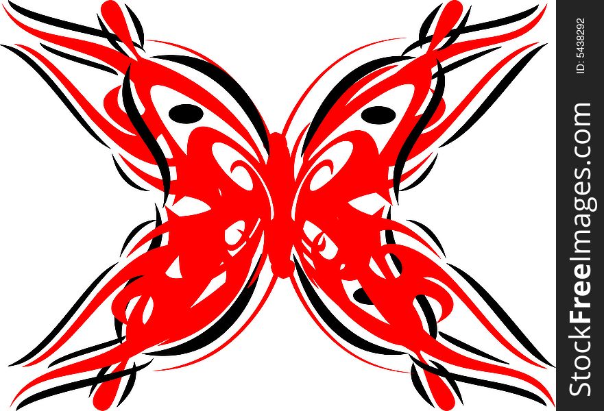 Graphics illustration of a red butterfly. Graphics illustration of a red butterfly