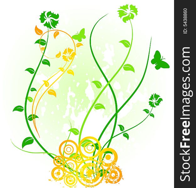 Green floral backdrop. Vector illustration. Green floral backdrop. Vector illustration.
