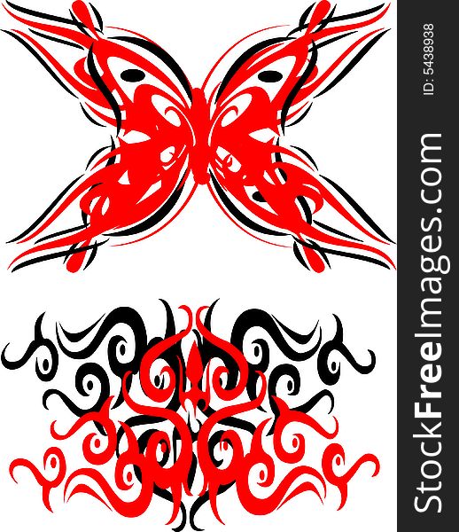 Vector illustration of a tribal tattoo