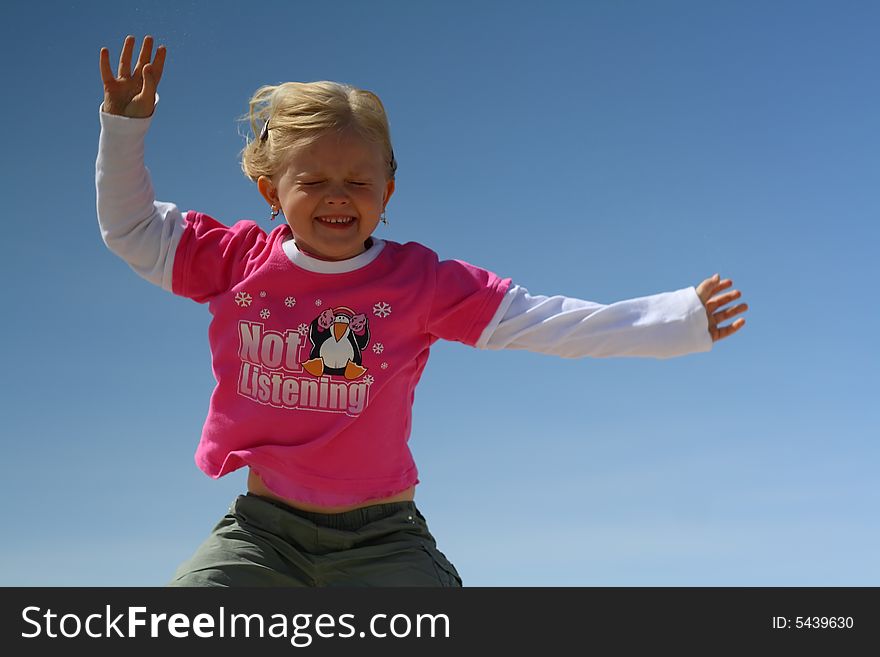 Happy girl on the beach