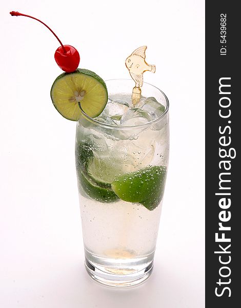 Isolated Beverage with fruit decorated