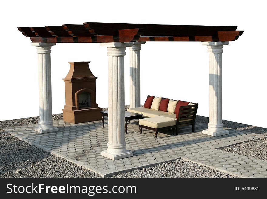 Elegant fire place made from cement