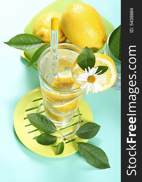 Glass Of Fresh Water With Lemon