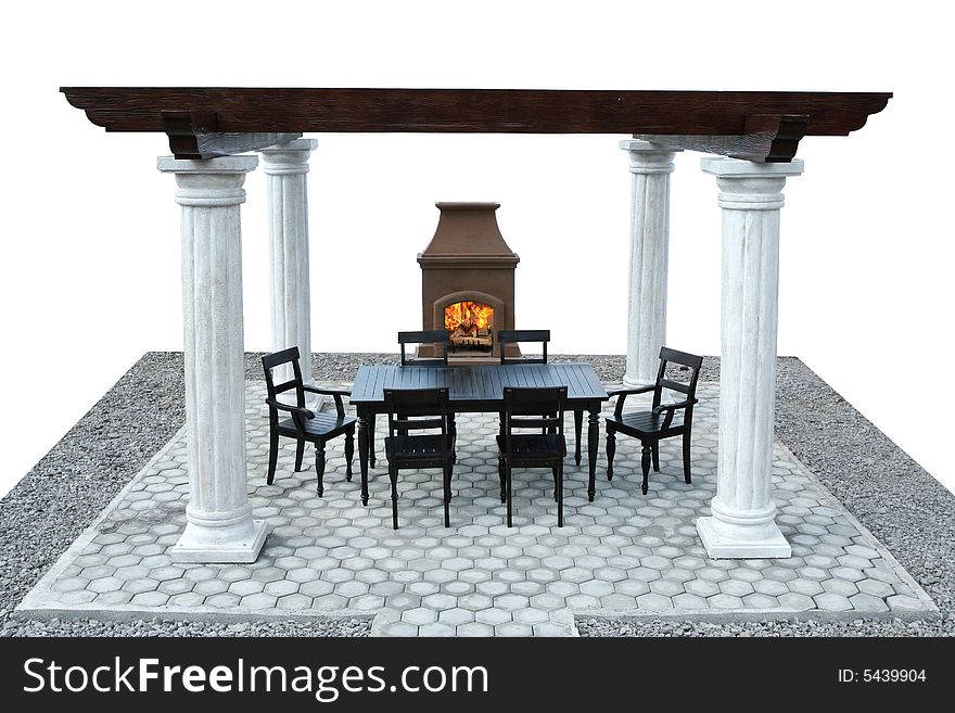 Elegant fire place made from cement