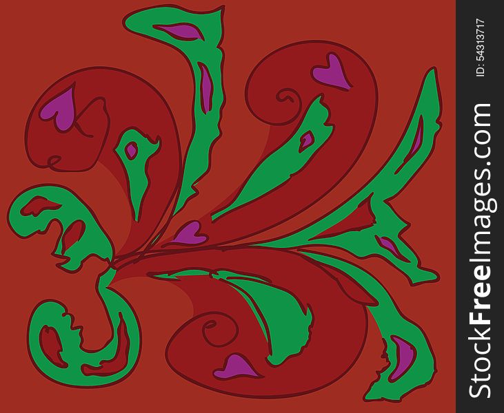 Abstract stylized ornament doodle, hand drawn style.