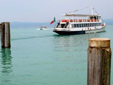 Ferry-boat Is Leaving The Port Royalty Free Stock Photos Ferry-boat Is Leaving The Port Royalty Free Stock Photos