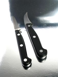 Two Professional Knifes Stock Photo