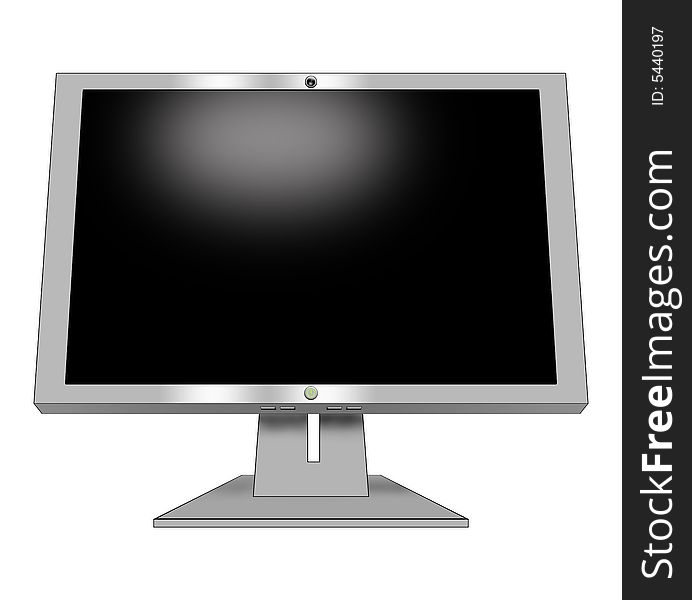 Lcd computer monitor in black and grey colour design