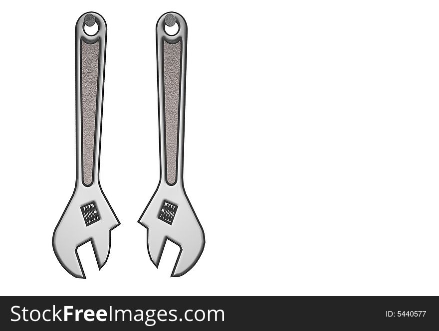 Wrench isolated over white background. Wrench isolated over white background