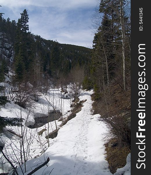 A winter hike down the Dunraven Glade (Lost Lake) trail near Glen Haven, Colorado. A winter hike down the Dunraven Glade (Lost Lake) trail near Glen Haven, Colorado.