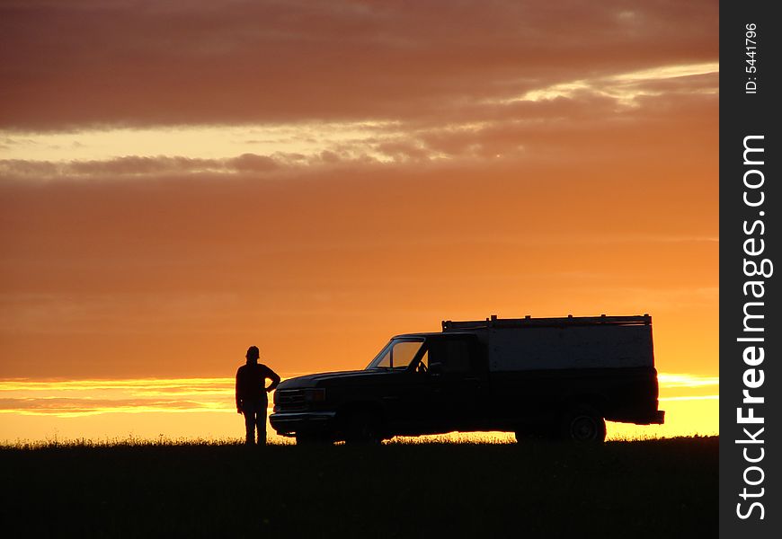 Old Vehicle At Sunset