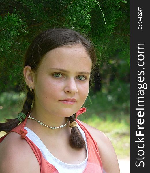 Teenage Girl In Orange Tank