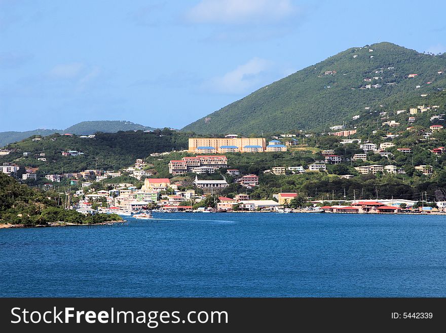 View of the harbor on the Island of St.Thomas. US Virgin Islands. View of the harbor on the Island of St.Thomas. US Virgin Islands