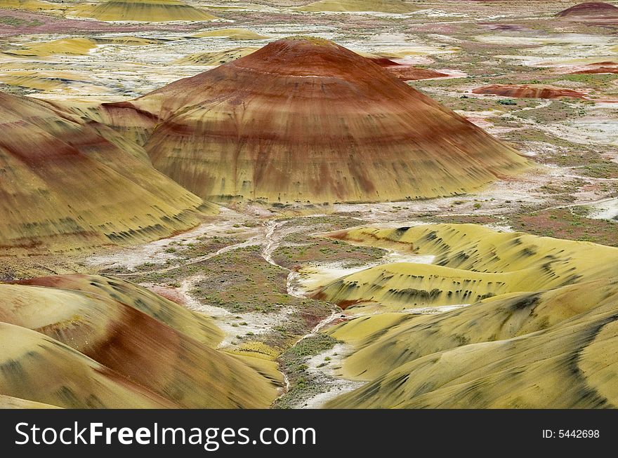 Strange cones in the Painted Hills of Oregon. Strange cones in the Painted Hills of Oregon