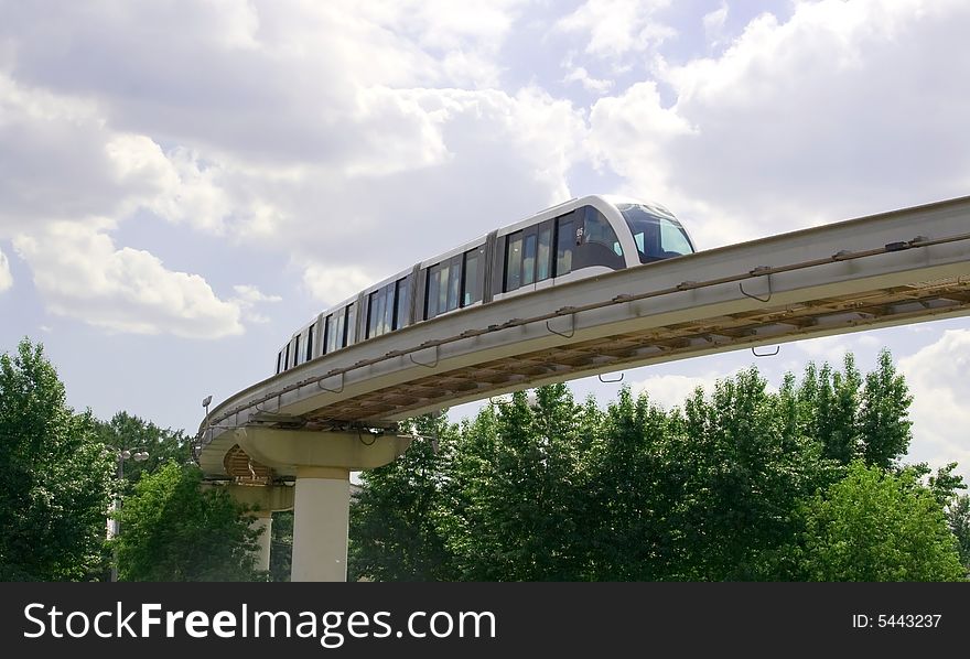 Monorail track, passenger city vehicle