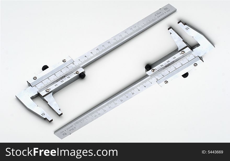 Couple of callipers on white background. Couple of callipers on white background