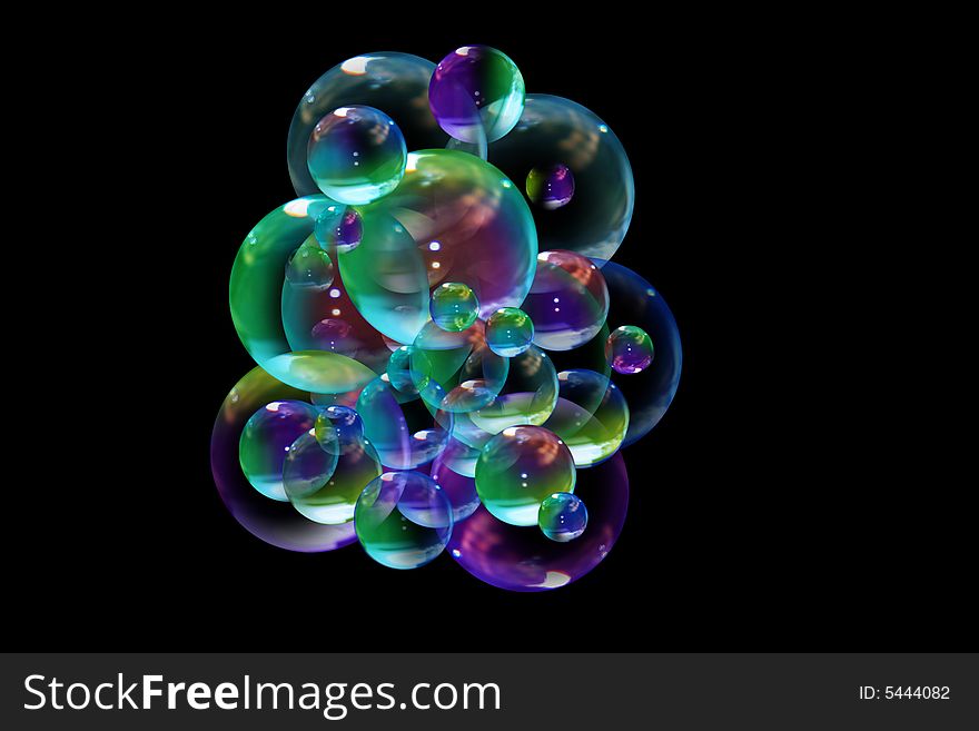 Bubbles on a black background