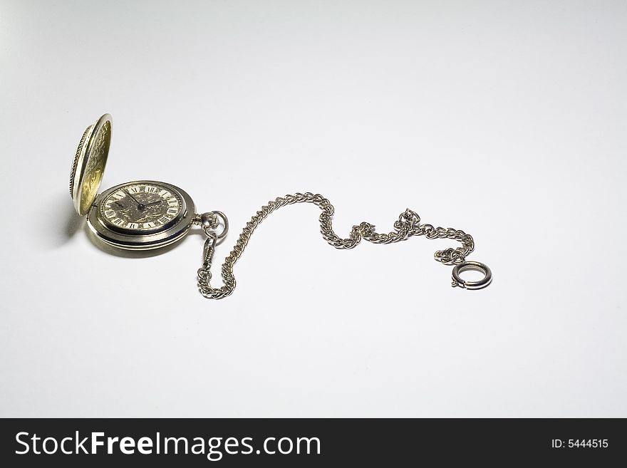 Antique pocket watch made of brass or gold. Antique pocket watch made of brass or gold.