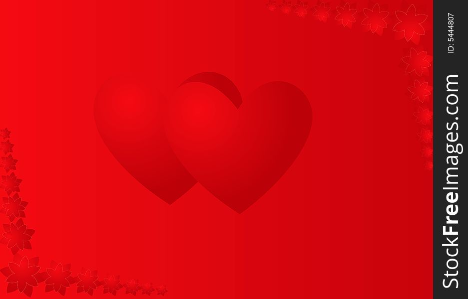 Red Valentine background with hearts