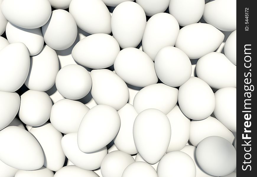 A lot of white eggs