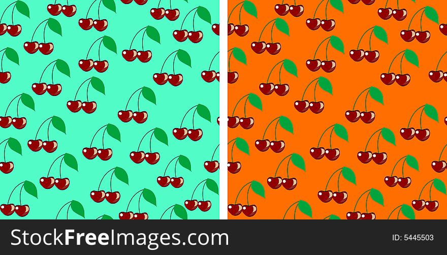 Vector illustration -Sweet cherry seamless pattern