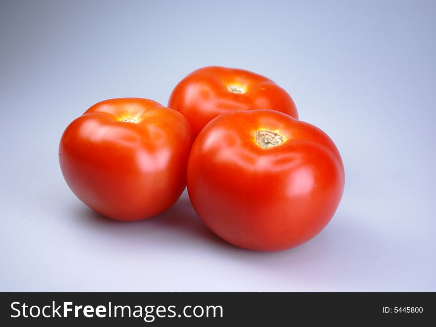 Three ready to serve raw tomatoes