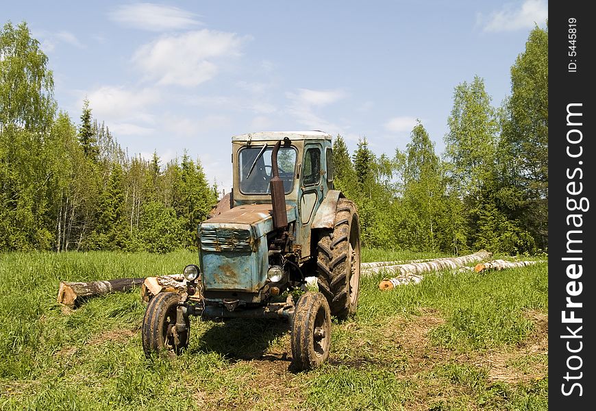 Old tractor photographed in Russia