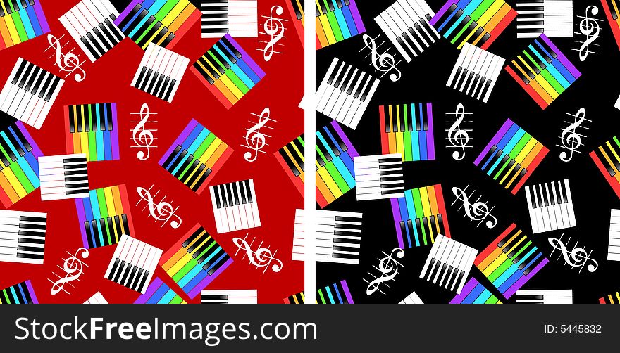 Vector illustration -Seamless music piano background. Vector illustration -Seamless music piano background